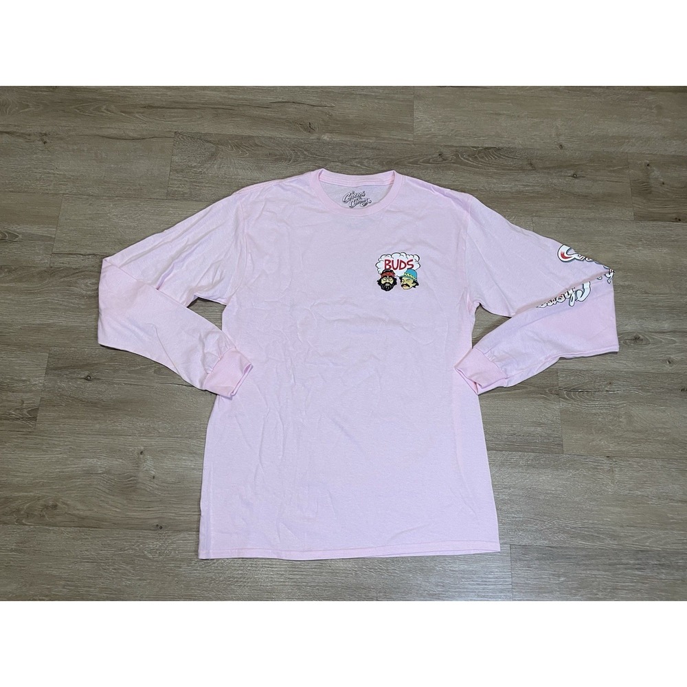 CHEECH & CHONG Official "Buds" Mens Sz M Long Sleeve T-Shirt Size Medium Pink